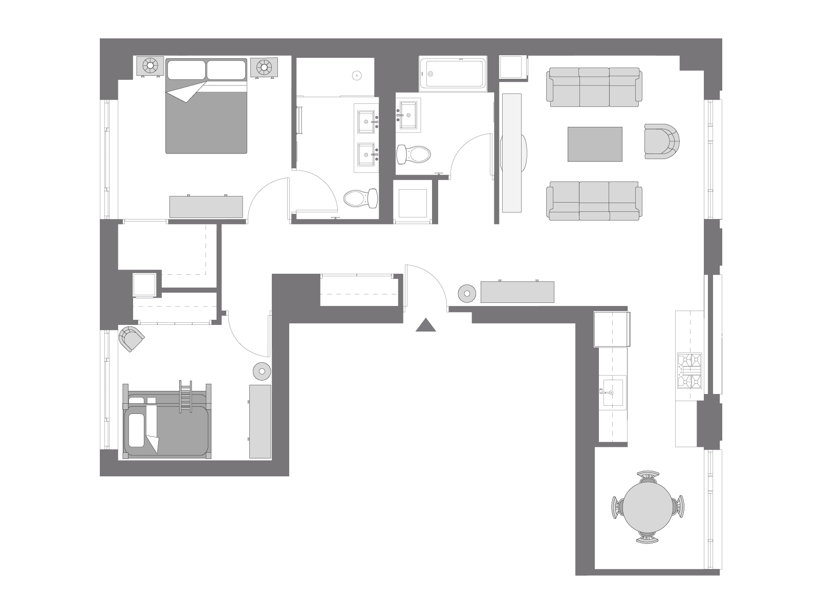 Floor plan with furniture