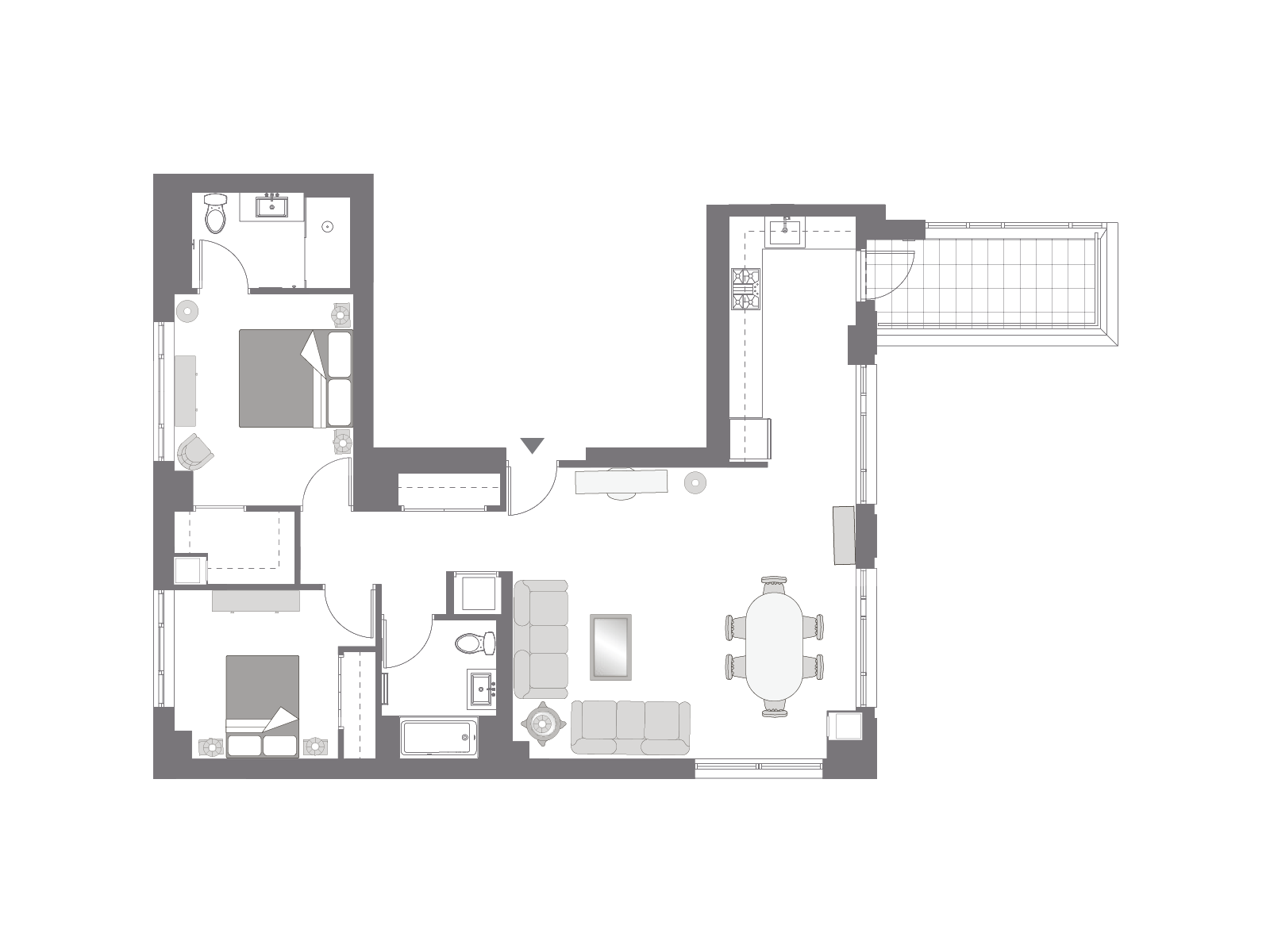 Floor plan with furniture