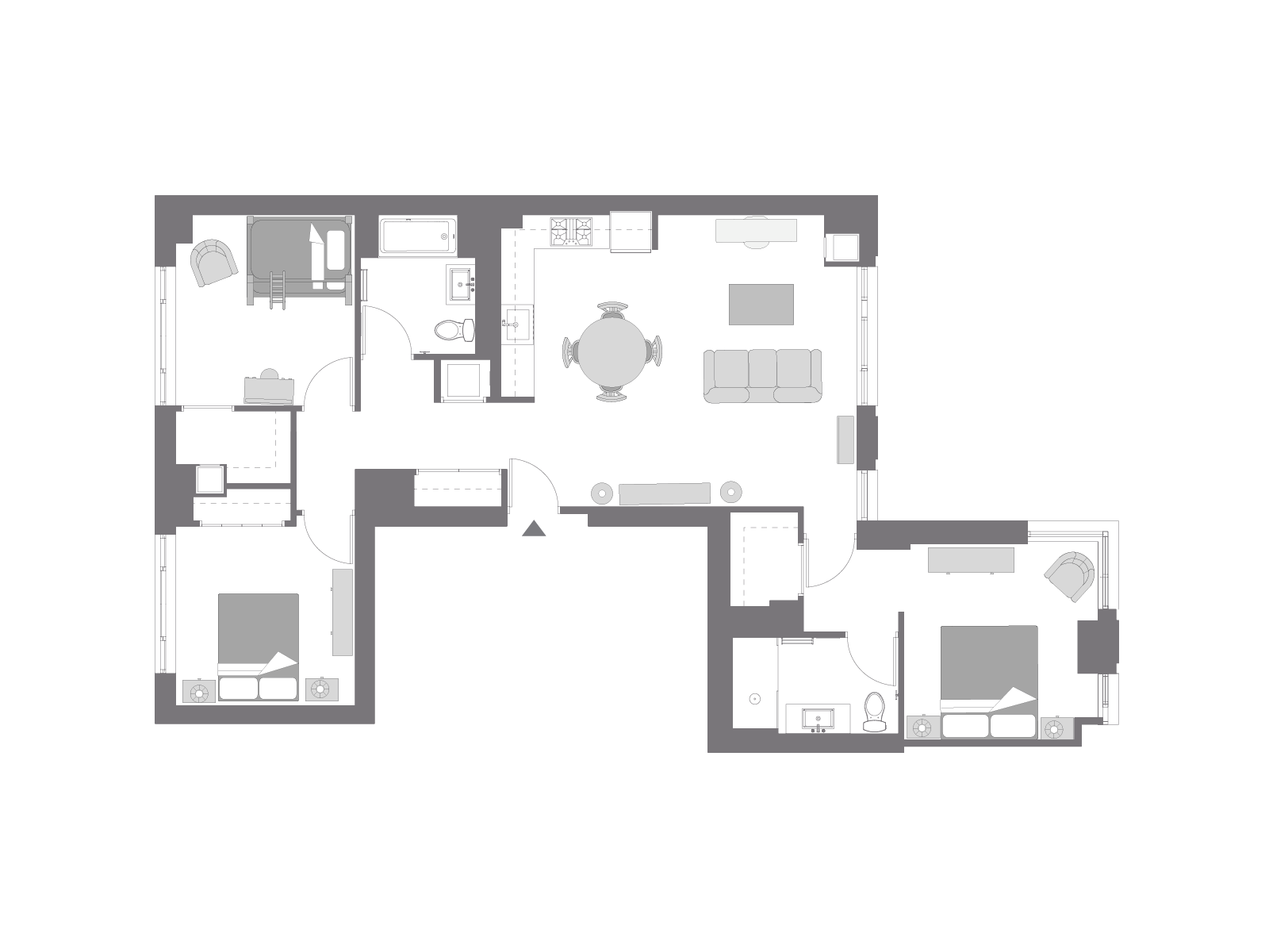 Floor plan with furniture