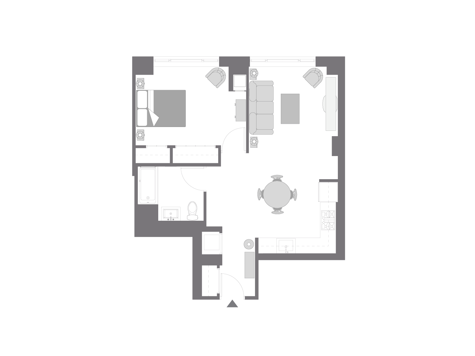 Floor plan with furniture