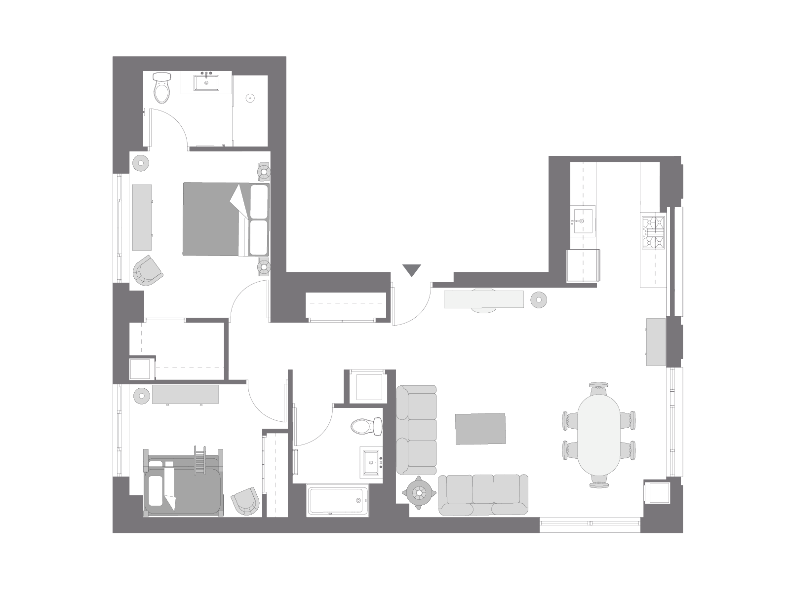 Floor plan with furniture