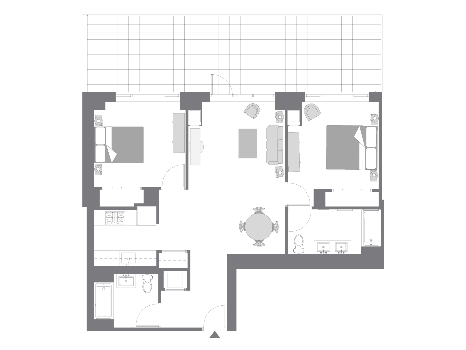 Floor plan with furniture