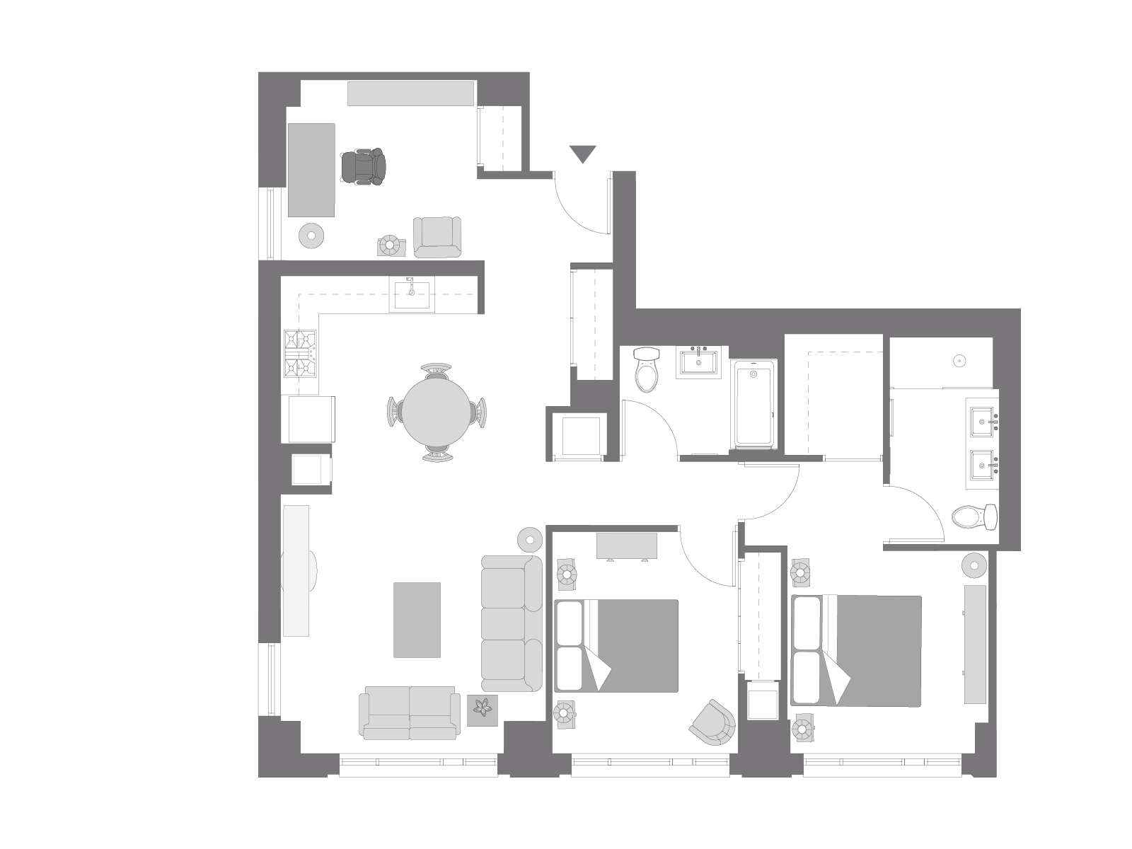 Floor plan with furniture