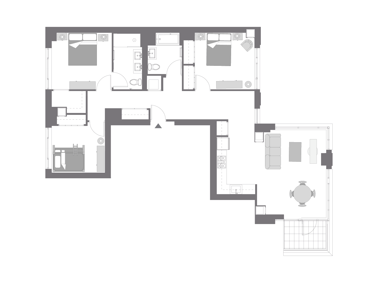 Floor plan with furniture