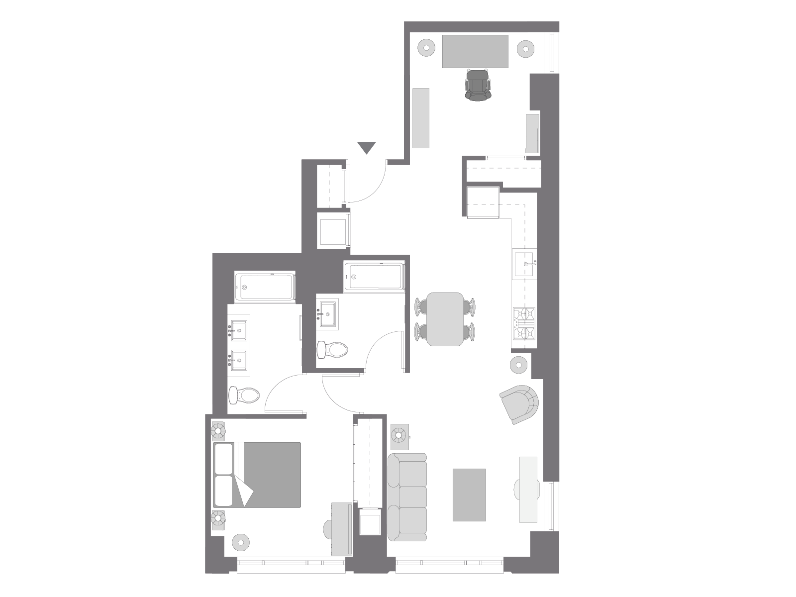 Floor plan with furniture