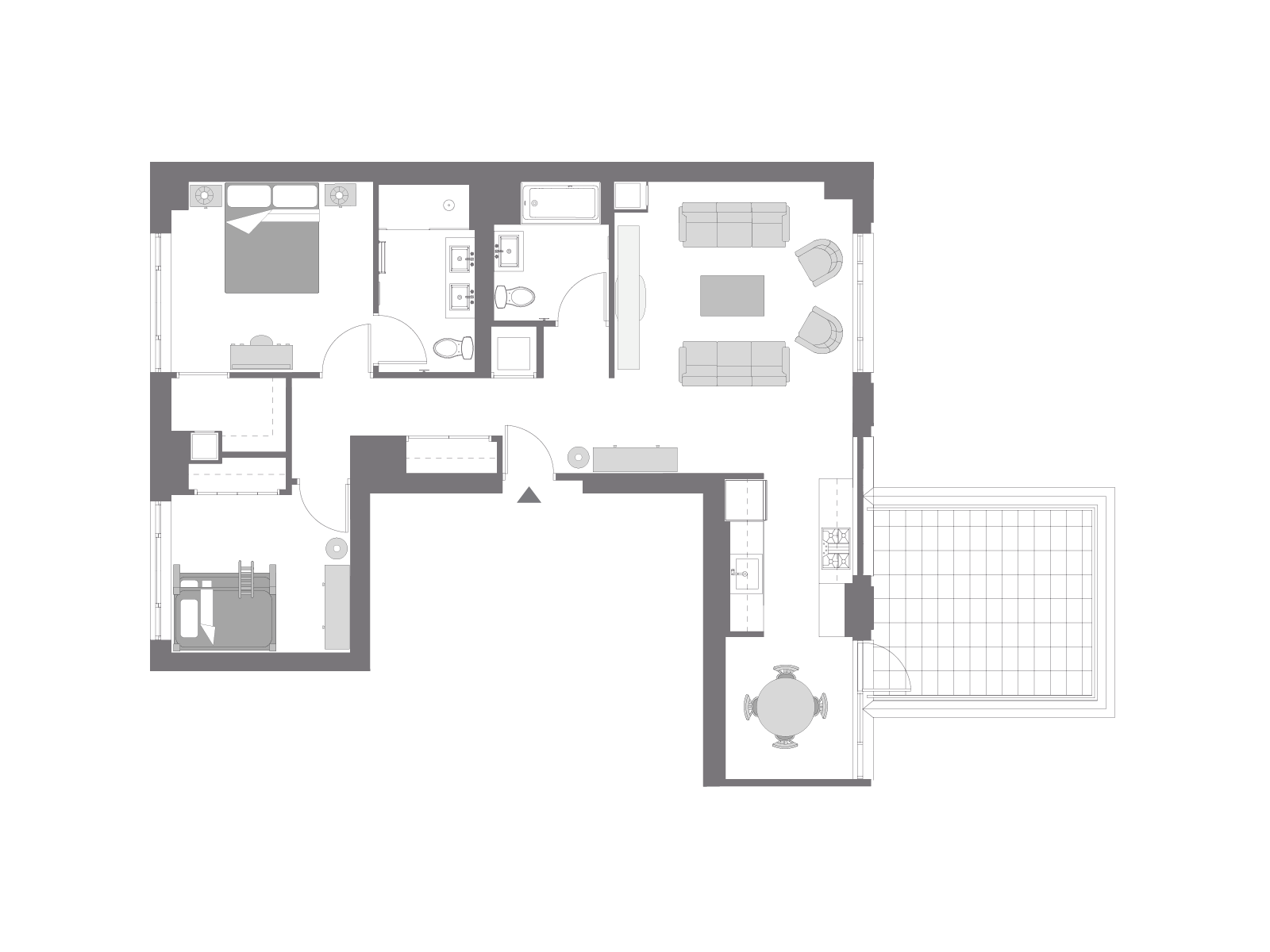 Floor plan with furniture