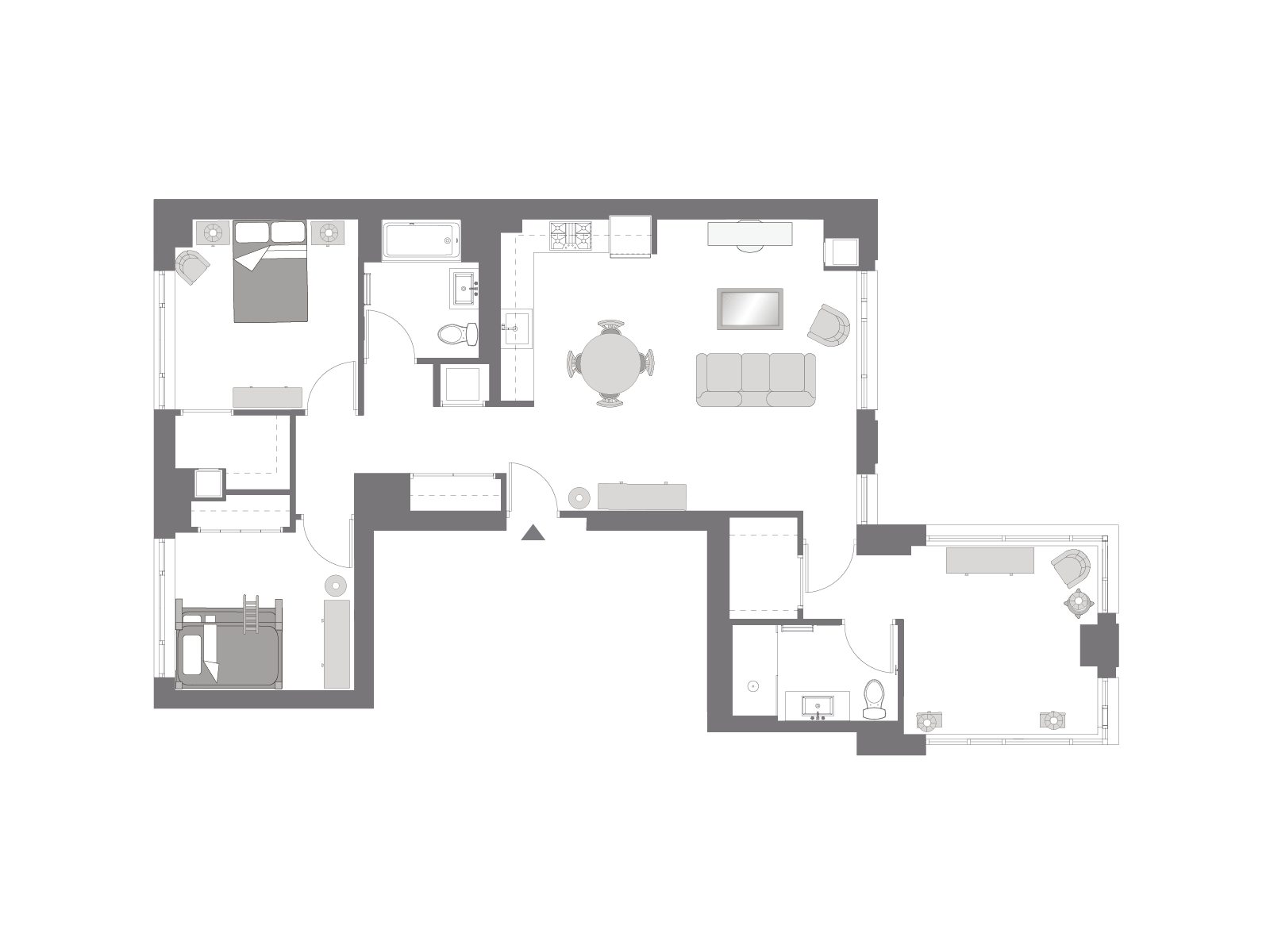 Floor plan with furniture