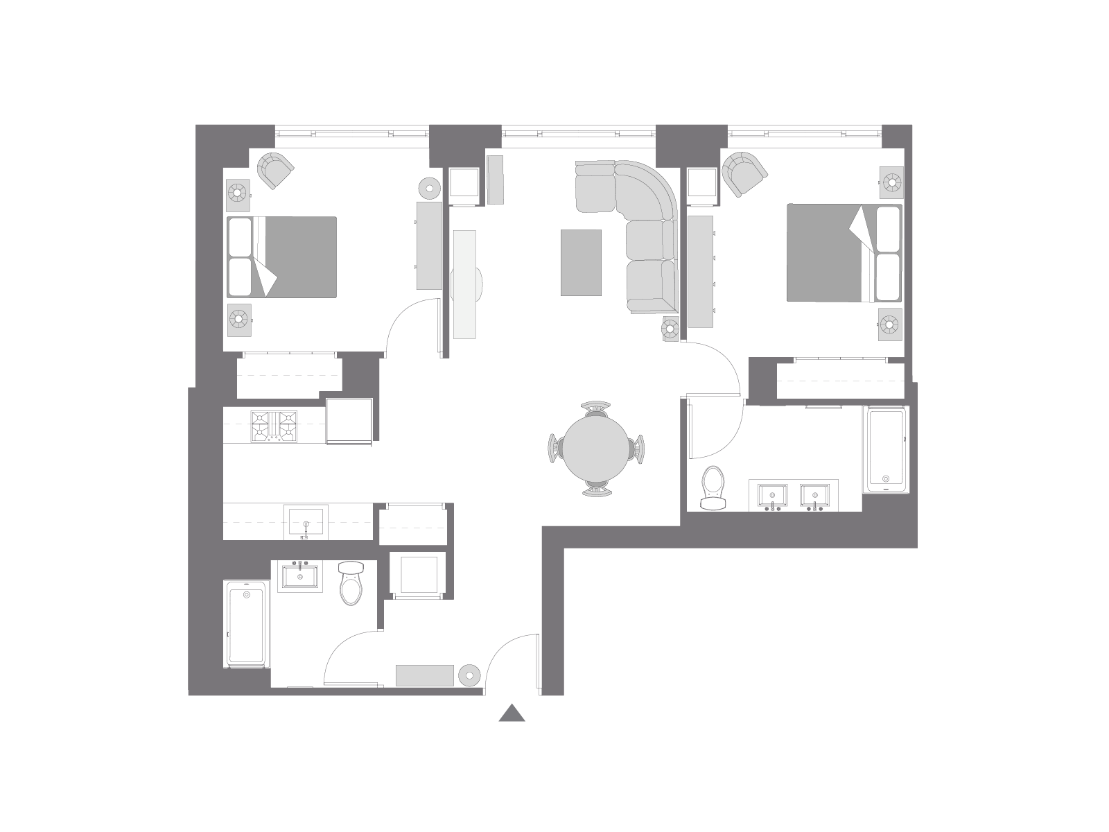 Floor plan with furniture