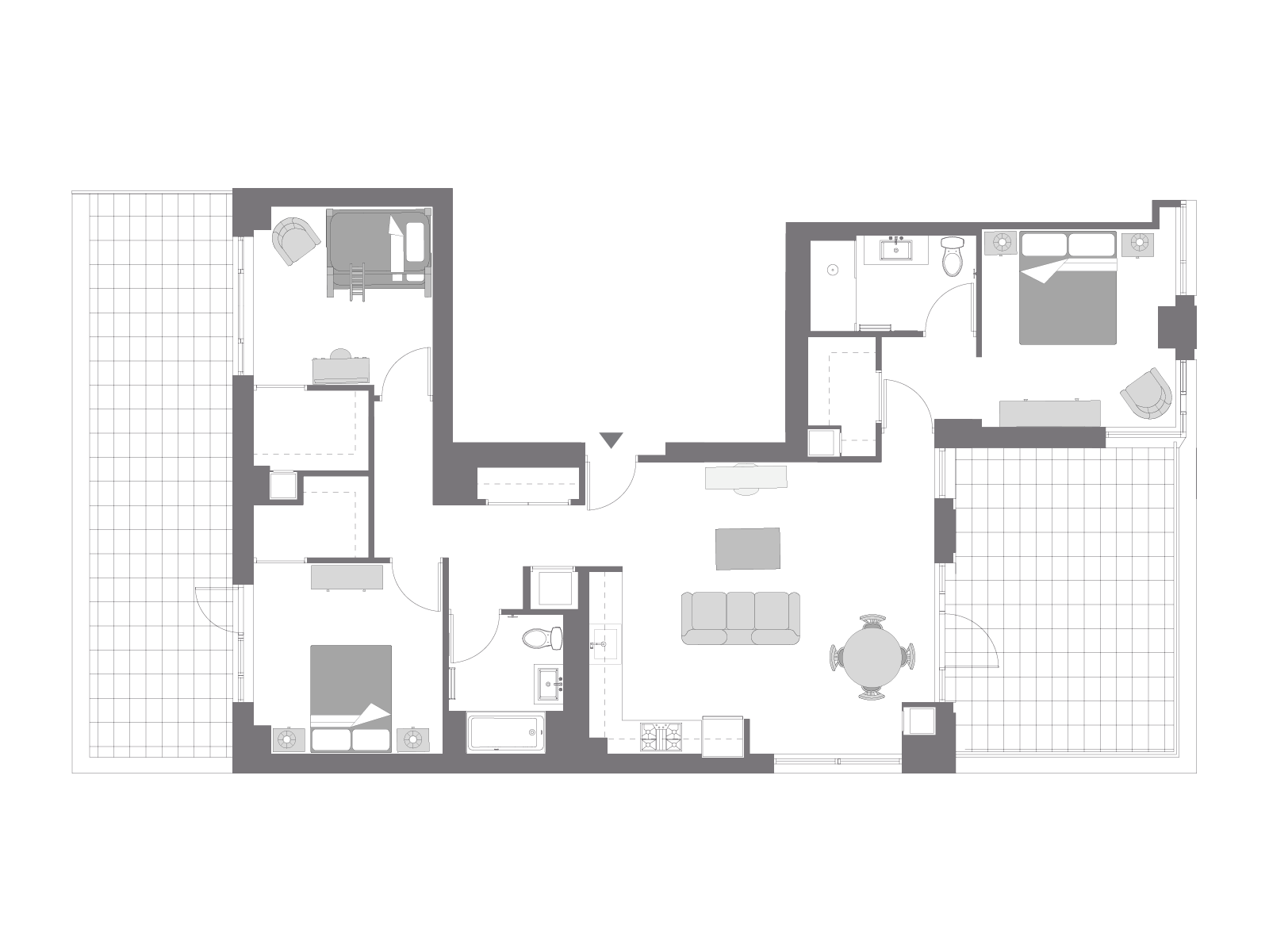 Floor plan with furniture